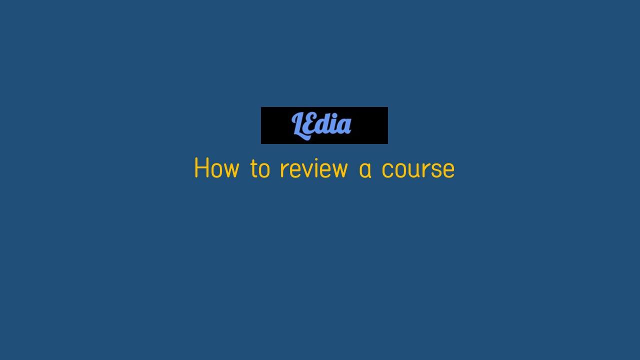 How to review a course?