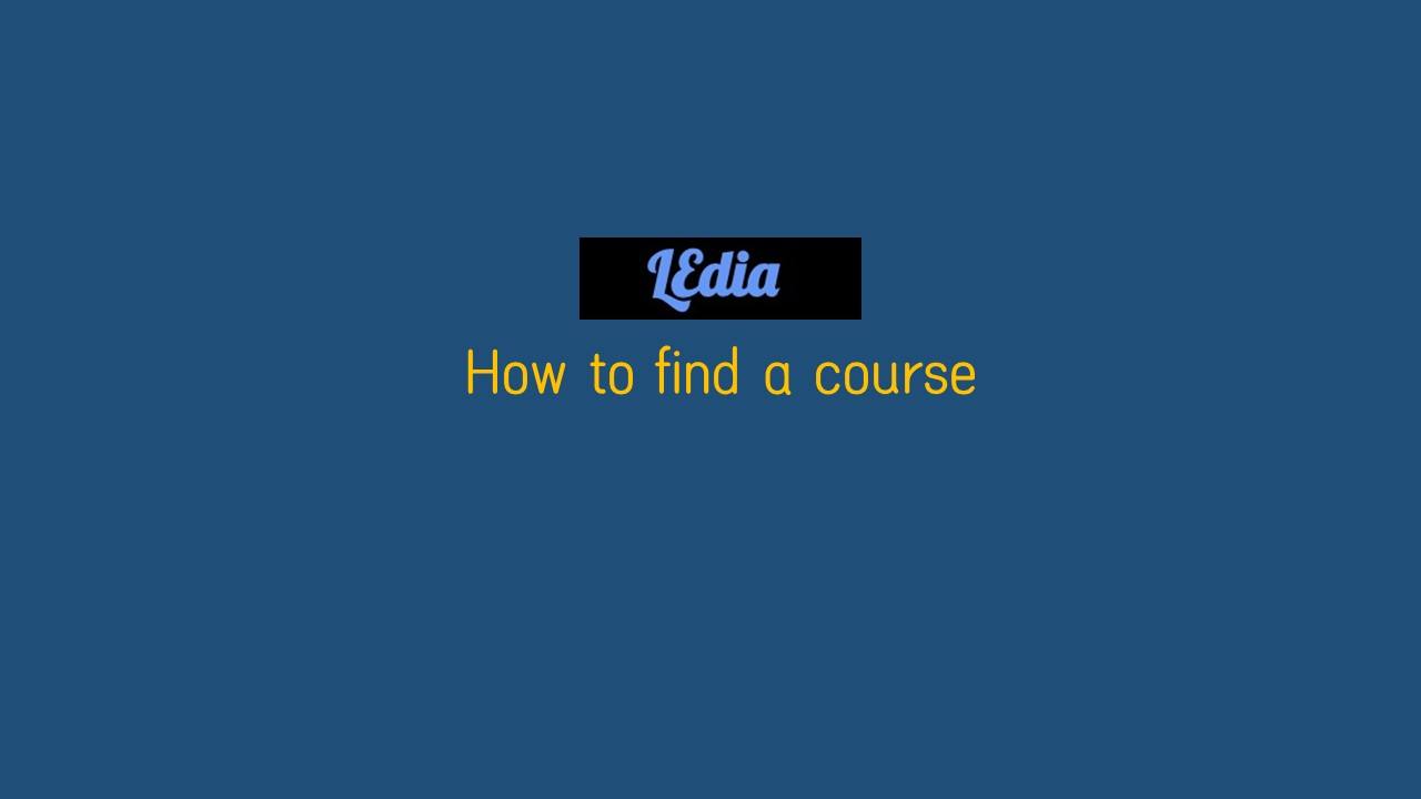 How to find a course ?